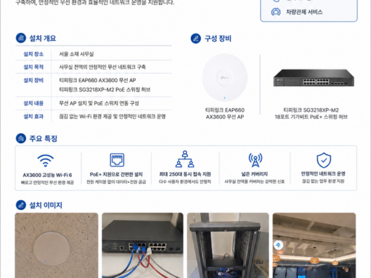 사무실 와이파이 구축 사례 - (주)마이허브