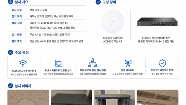 사무실 와이파이 구축 사례 - (주)마이허브